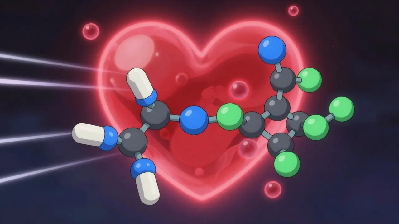Two medications reducing LDL cholesterol particles in molecular visualization